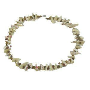 Mother of Pearl Beaded Necklace 20 inch Vintage Strand Jewelry Statement Beach